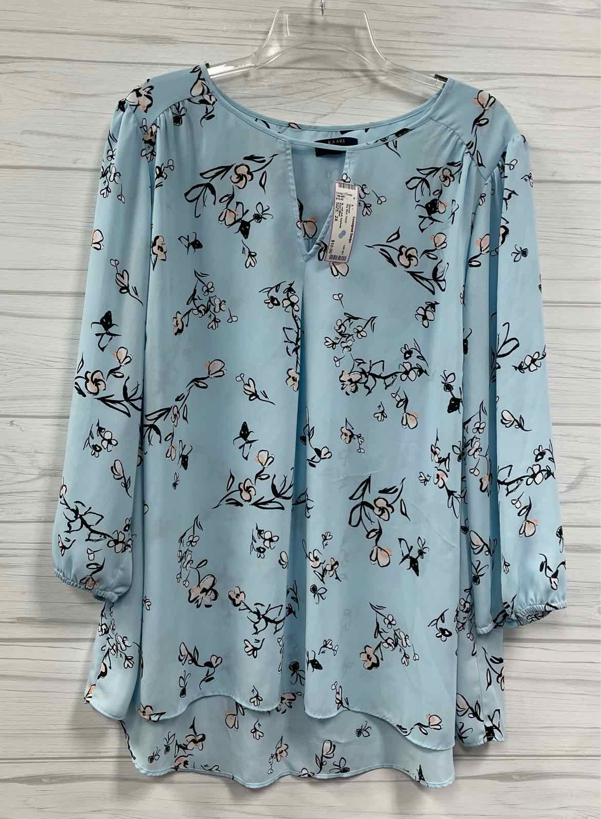 Size 2X Kaari Blue Blouse